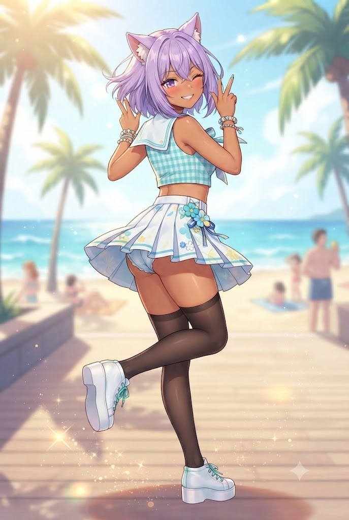 絶対領域ミニスカの日焼けギャルのシスとミニスカ詰め合わせ