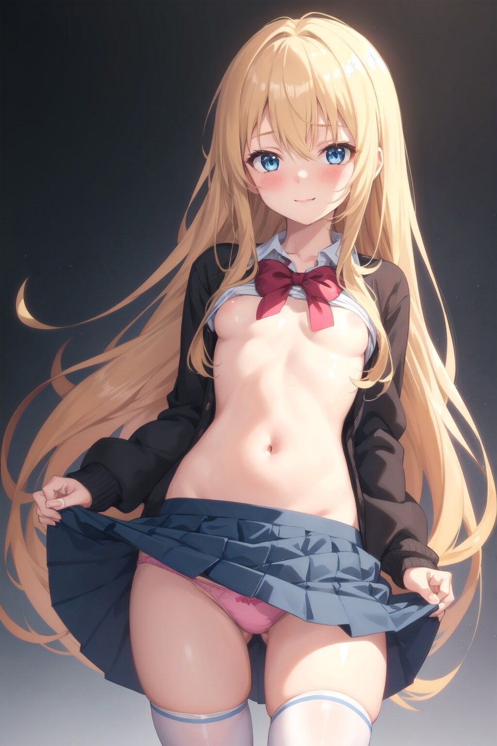 制服で誘惑する金髪ちゃん