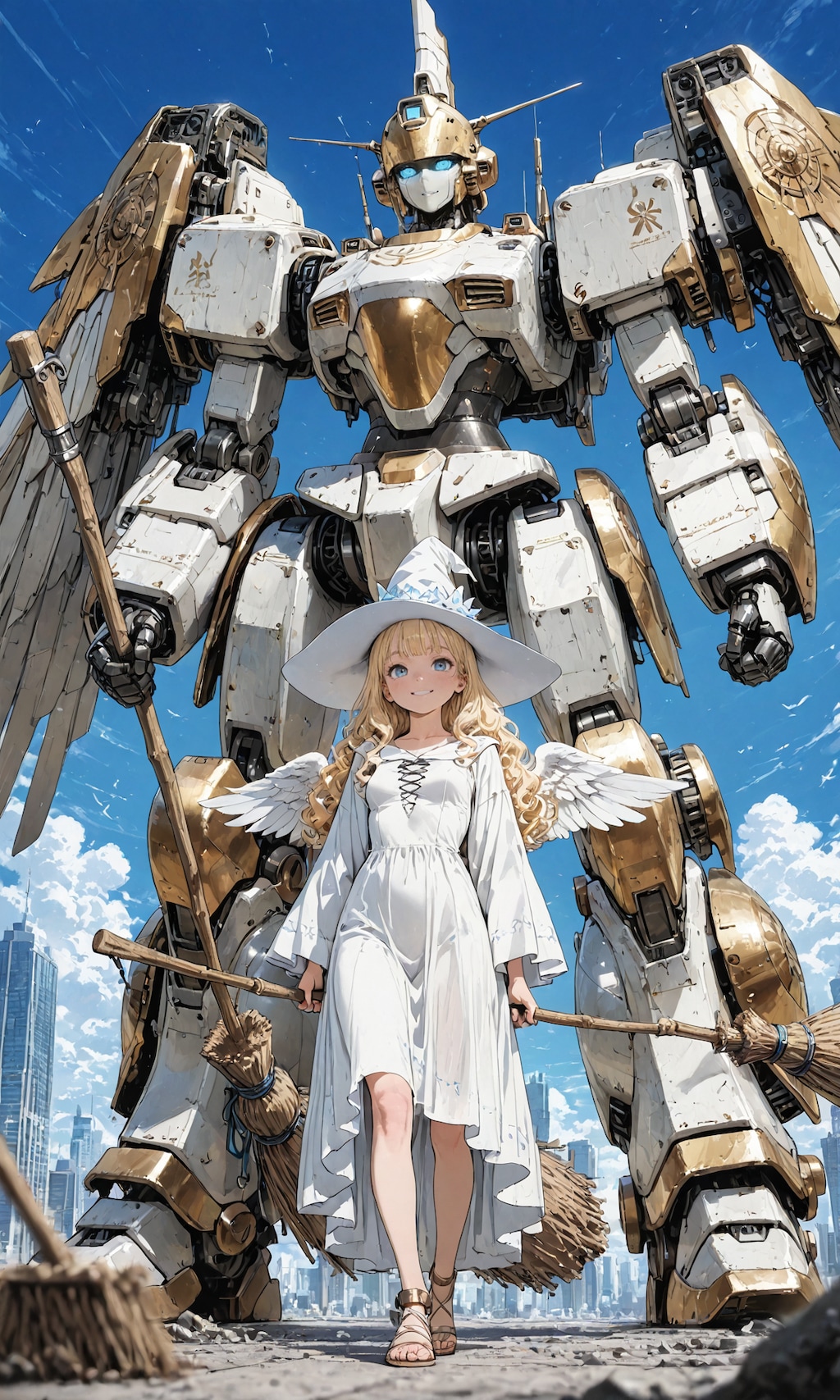 ミラちゃん、巨大ロボットとお掃除する