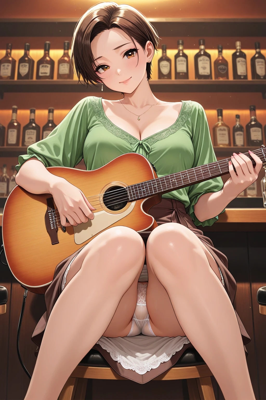 熟練ギタリストのパンチラ
