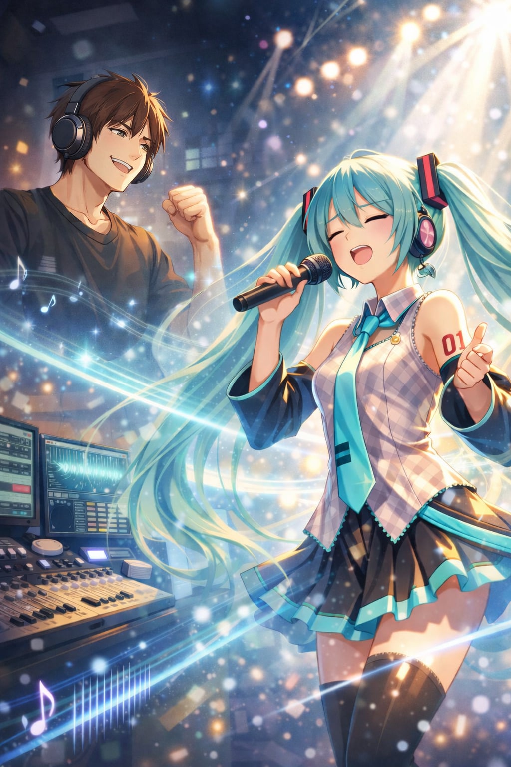 作曲者「ミクちゃん、新曲できたで！」 | の人気AIイラスト・グラビア