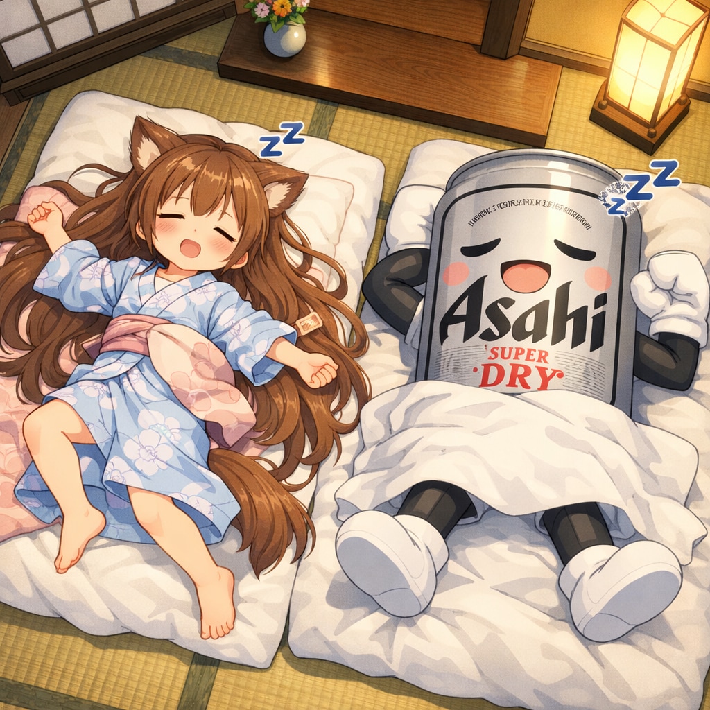 旅館で寝過ごした小さな女の子