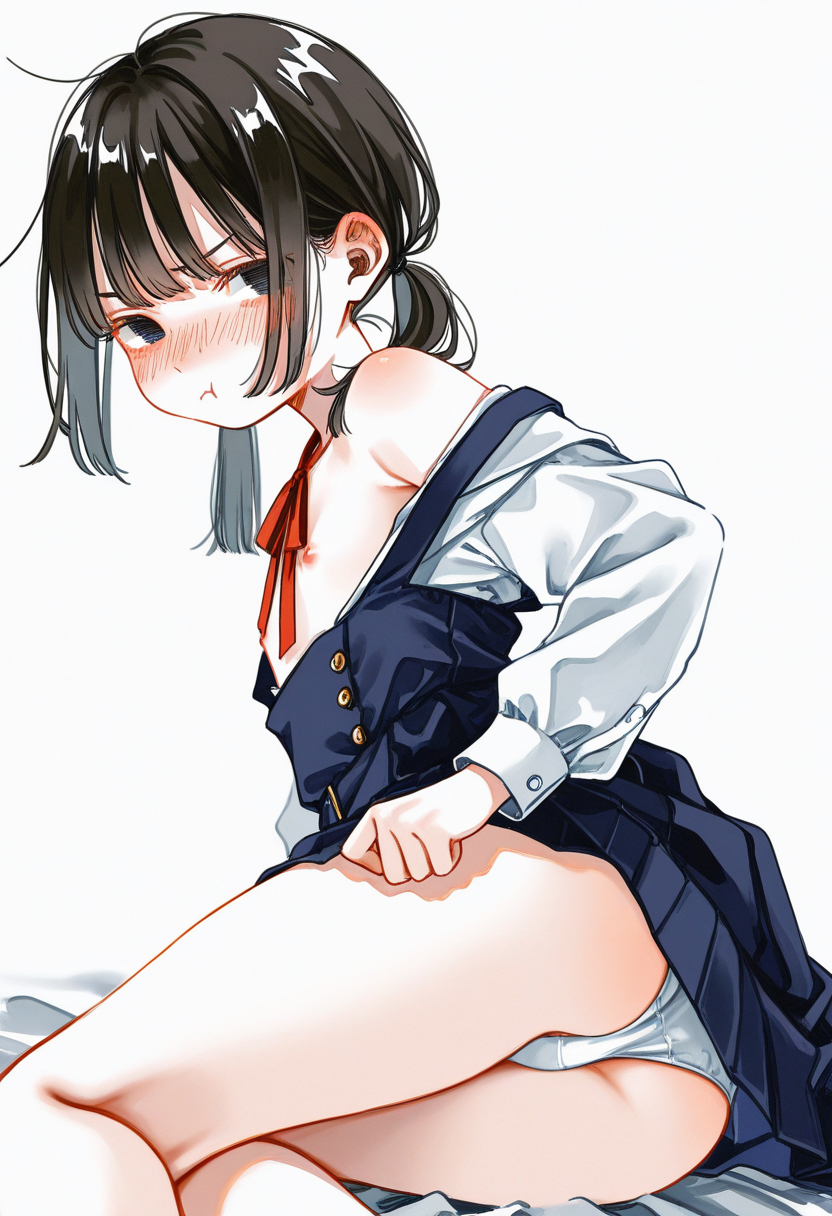 えっちなポーズを強要されている不機嫌ちゃん