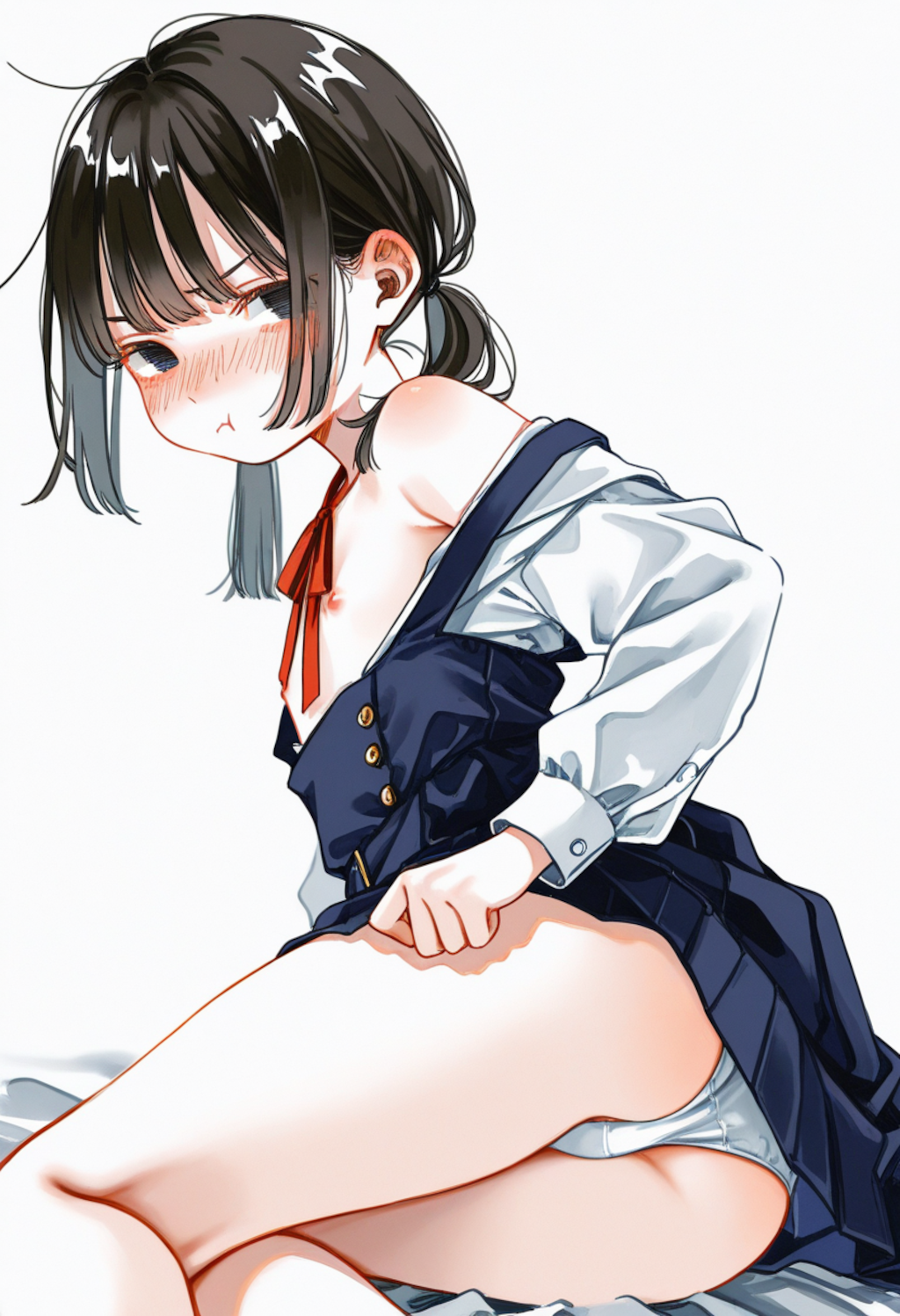 えっちなポーズを強要されている不機嫌ちゃん