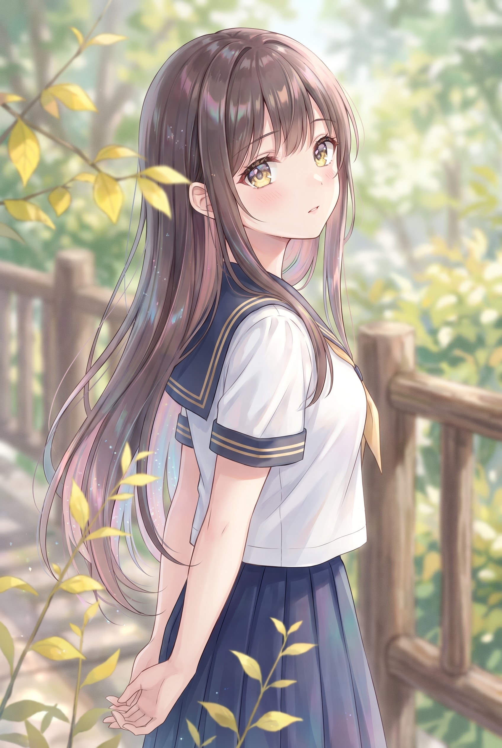 木洩日を仰ぐ横顔