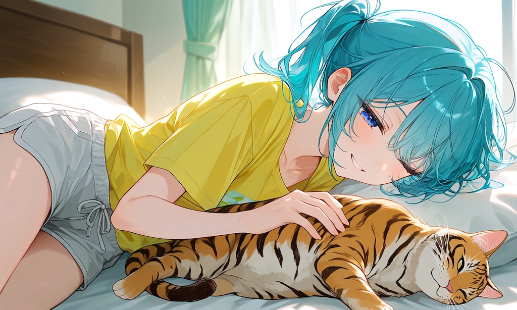 猫とお昼寝