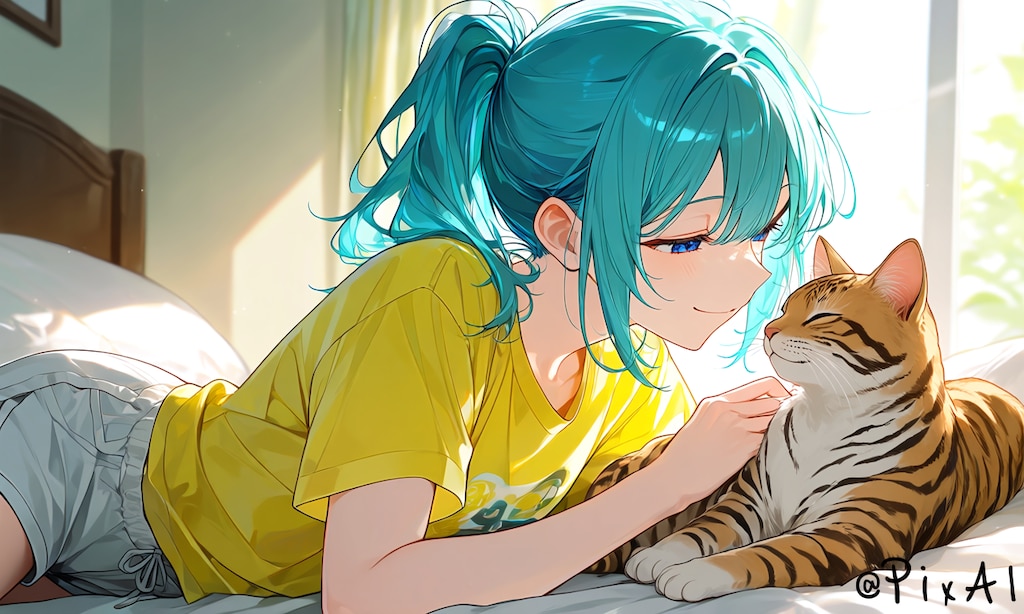 猫とお昼寝