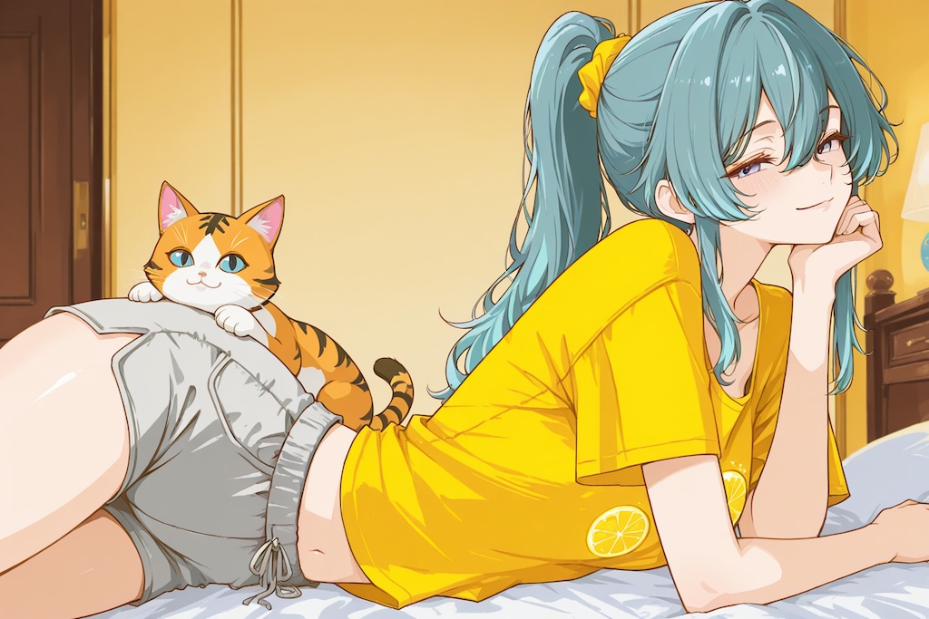 猫とお昼寝