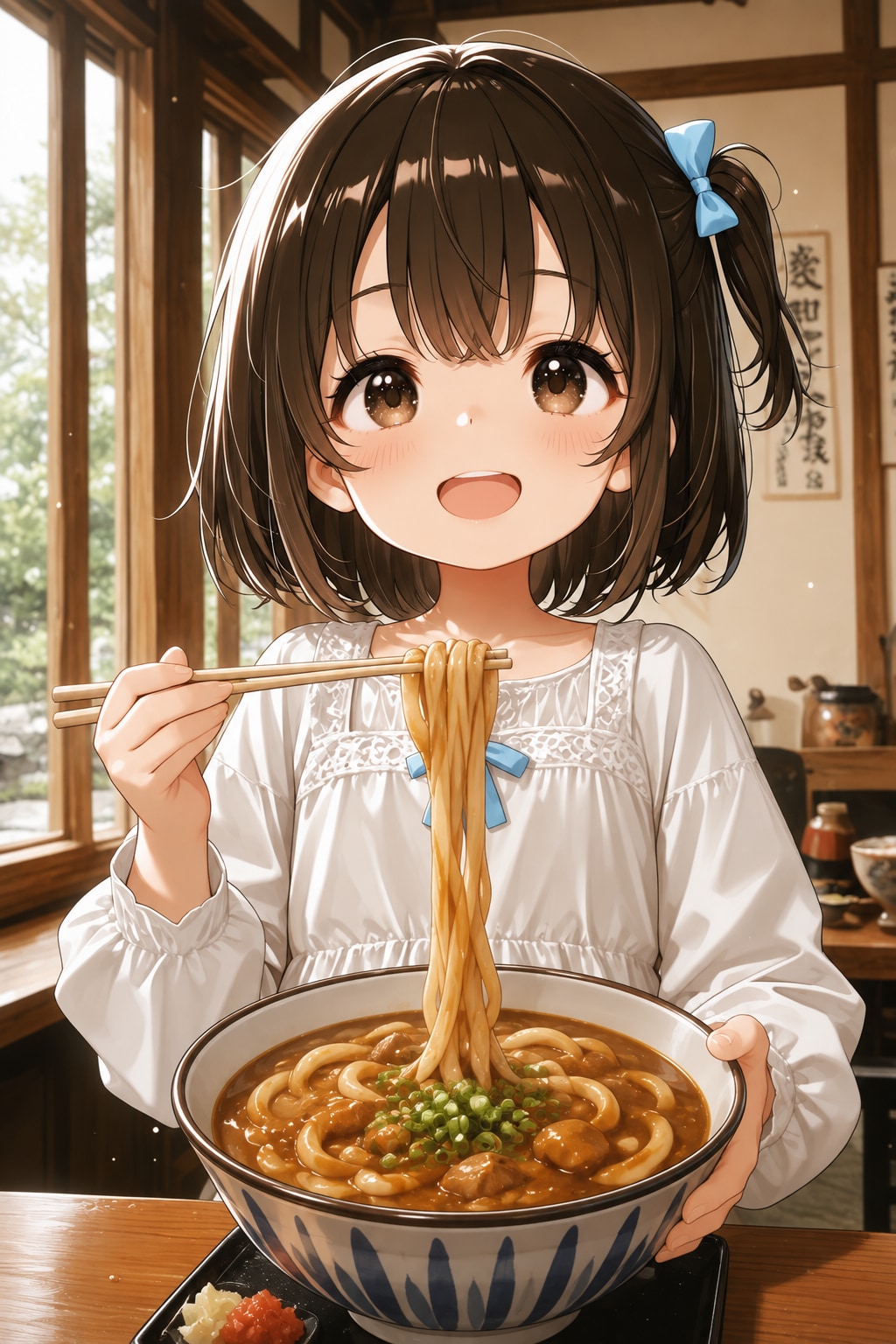 笑顔まであったか、カレーうどん