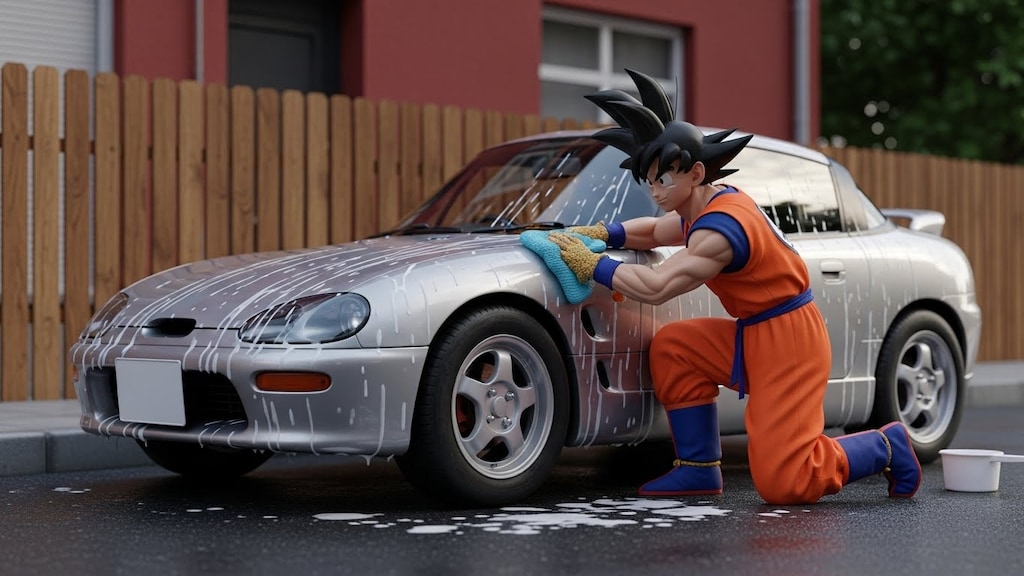 孫悟空がカプチーノを洗う