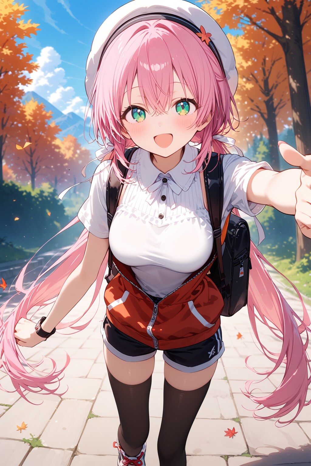 ハイキングの桃花