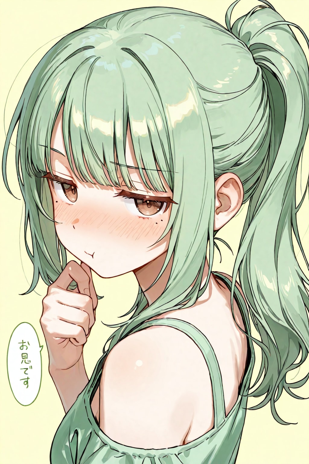 泣きぼくろの緑髪ちゃん