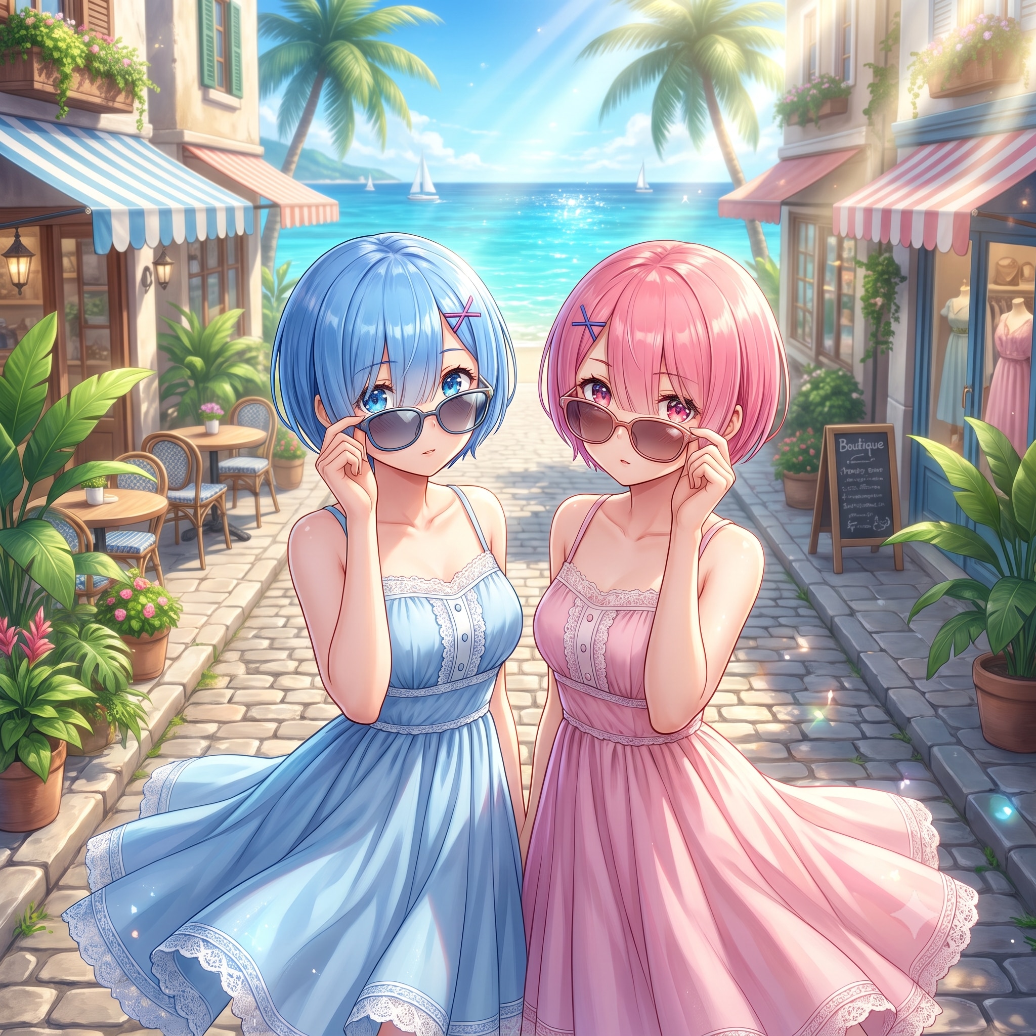 夏コーデ　レムさんとラムさん