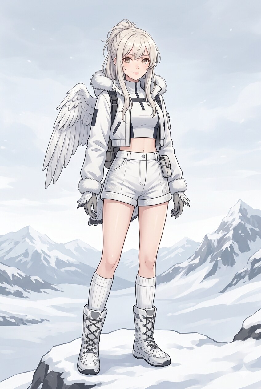 冬のライチョウ擬人化