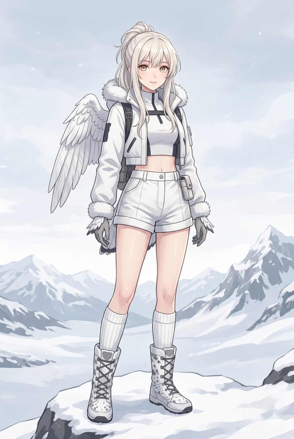 冬のライチョウ擬人化