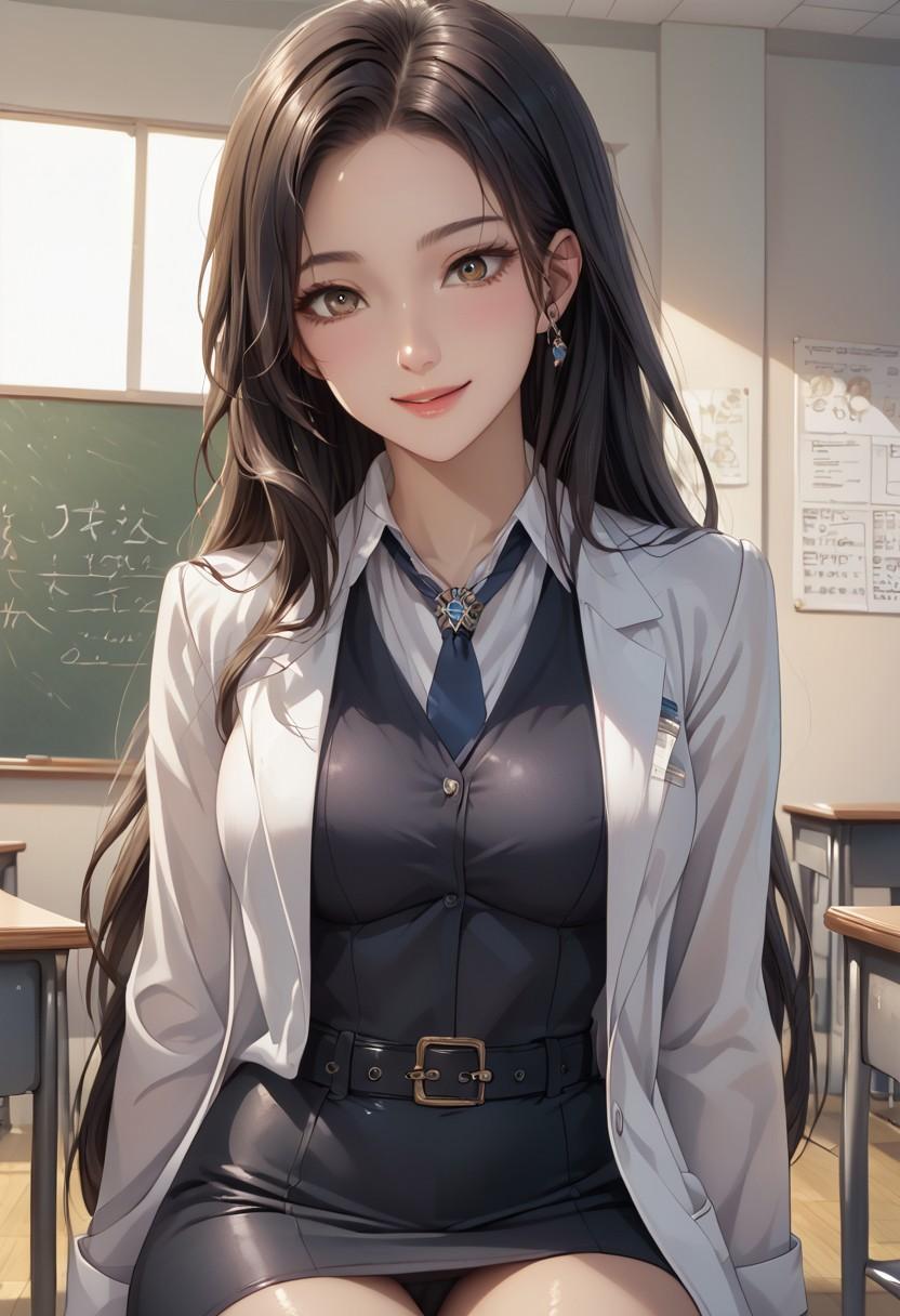 白衣の女教師