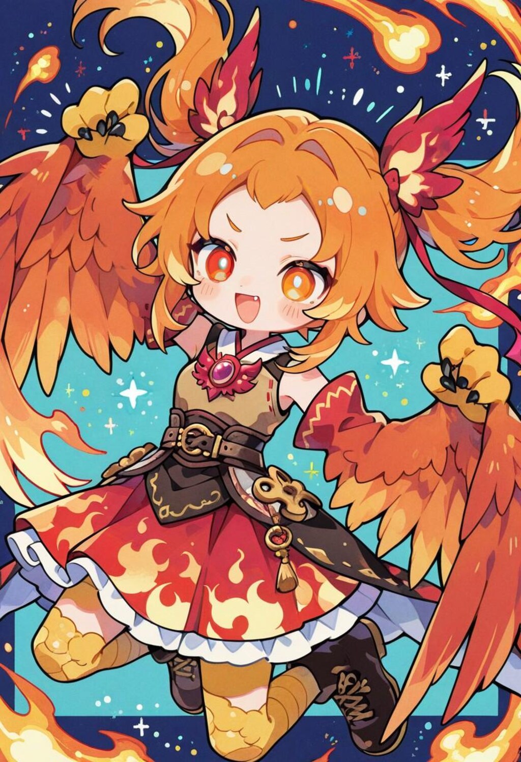 媚びたポーズをとる巫女バードちゃん