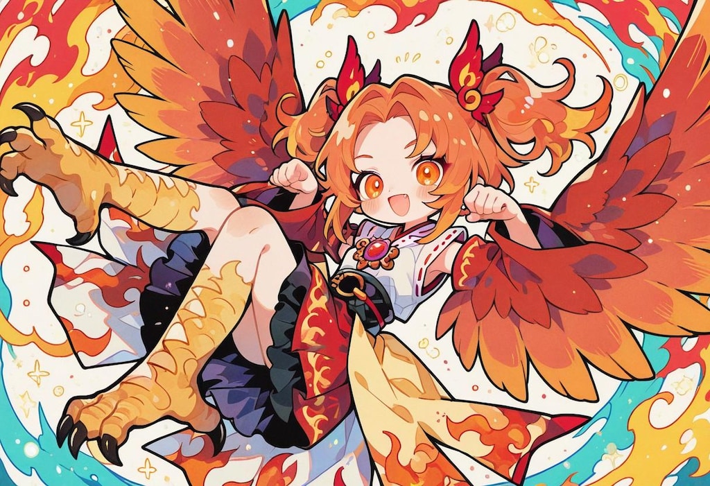 媚びたポーズをとる巫女バードちゃん