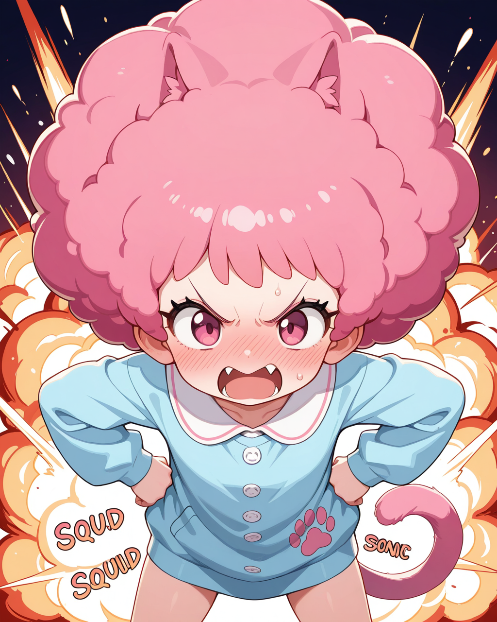 人の（ねこの）頭で遊ぶにゃー！！（怒）