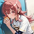 野球のユニフォームを着た小宮果穂 2枚目
