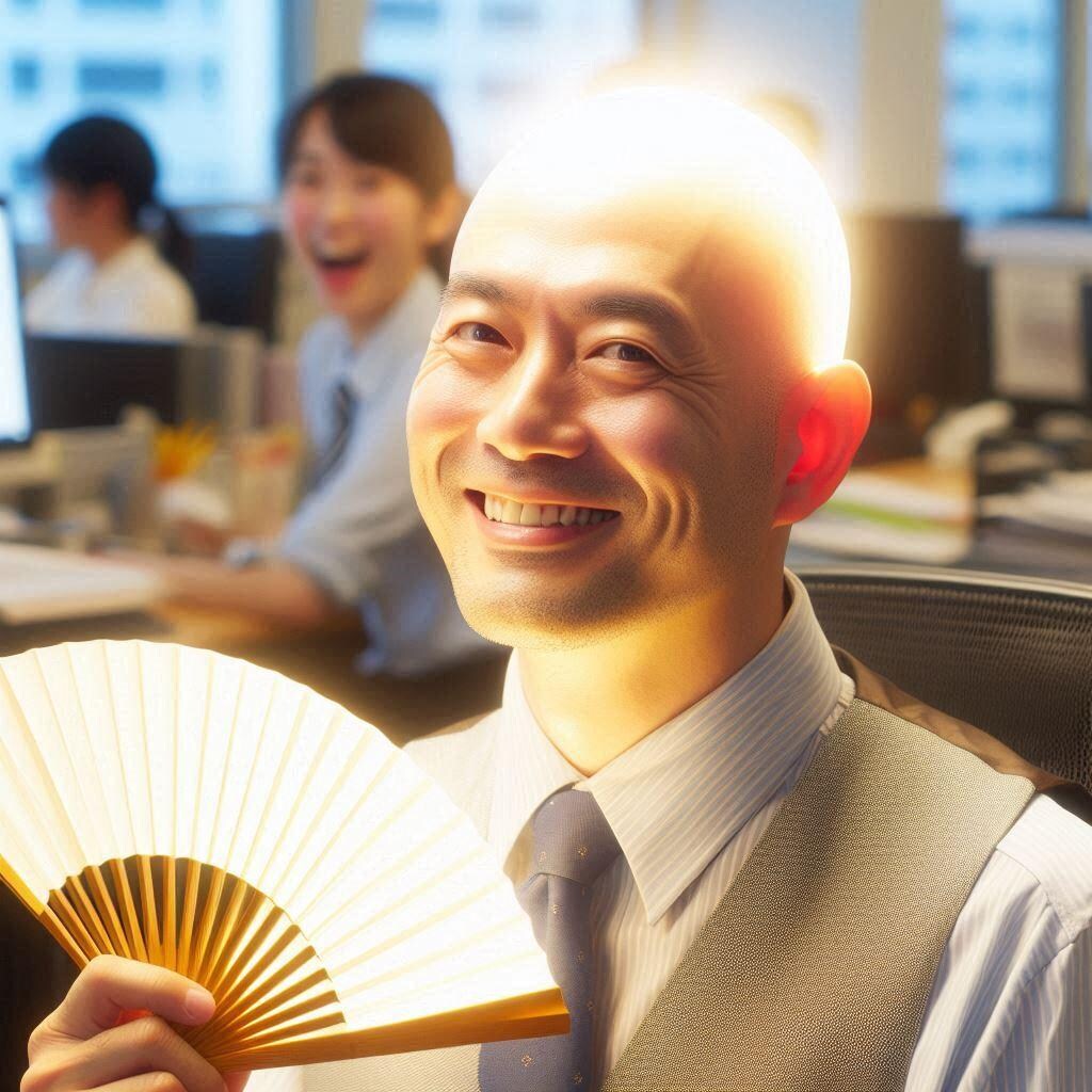光り輝くハゲ部長