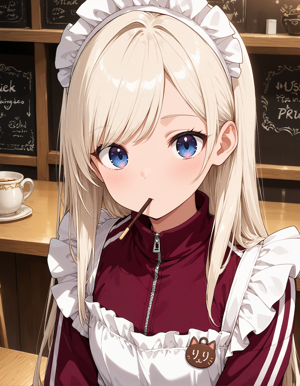 甘党、甘えん坊、あずき色のジャージメイド服！！