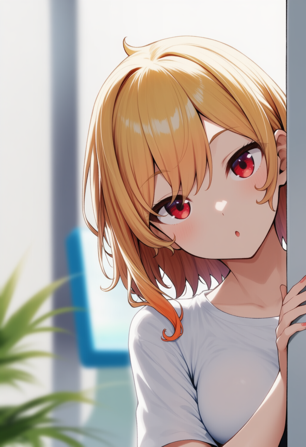 カエラが物陰からジッと見つめているだけ