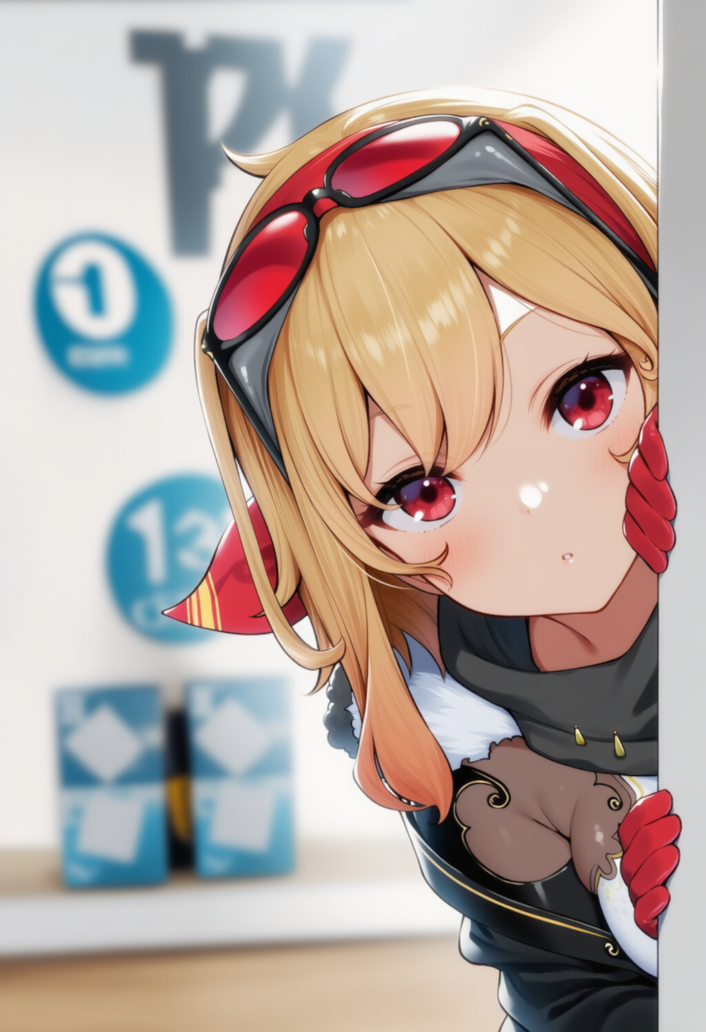 カエラが物陰からジッと見つめているだけ