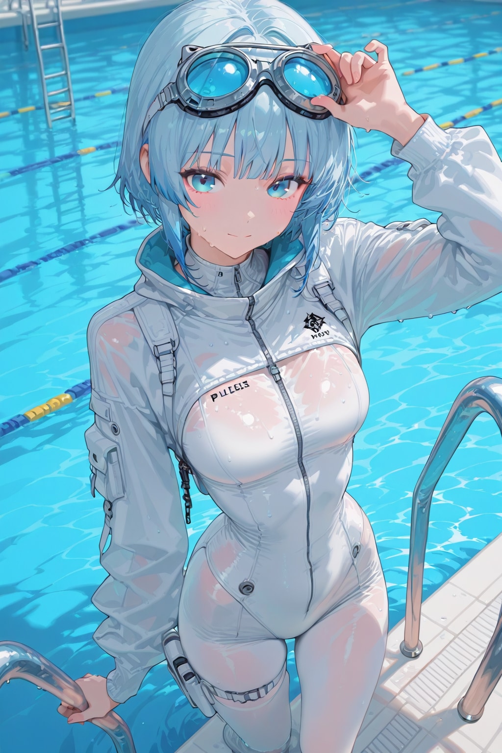 20251201青髪の水着姿の女性