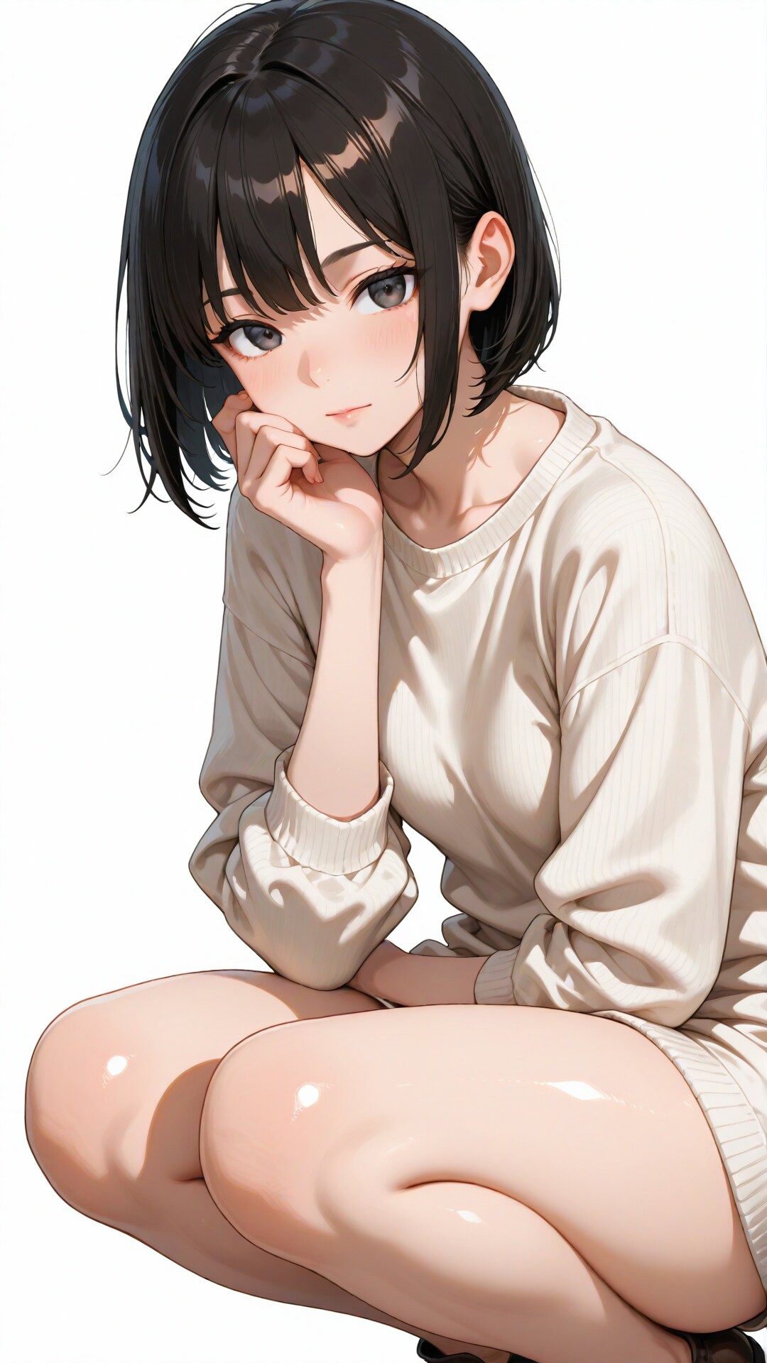 ロングニットセーター♡ | の人気AIイラスト・グラビア