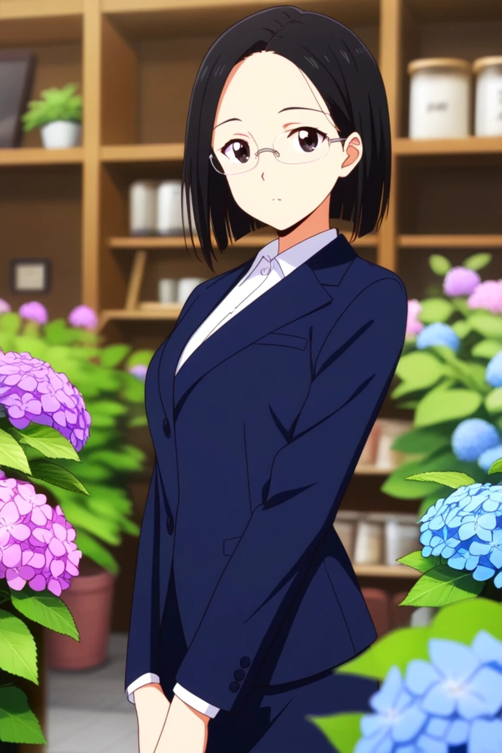 眼鏡さん　紫陽花