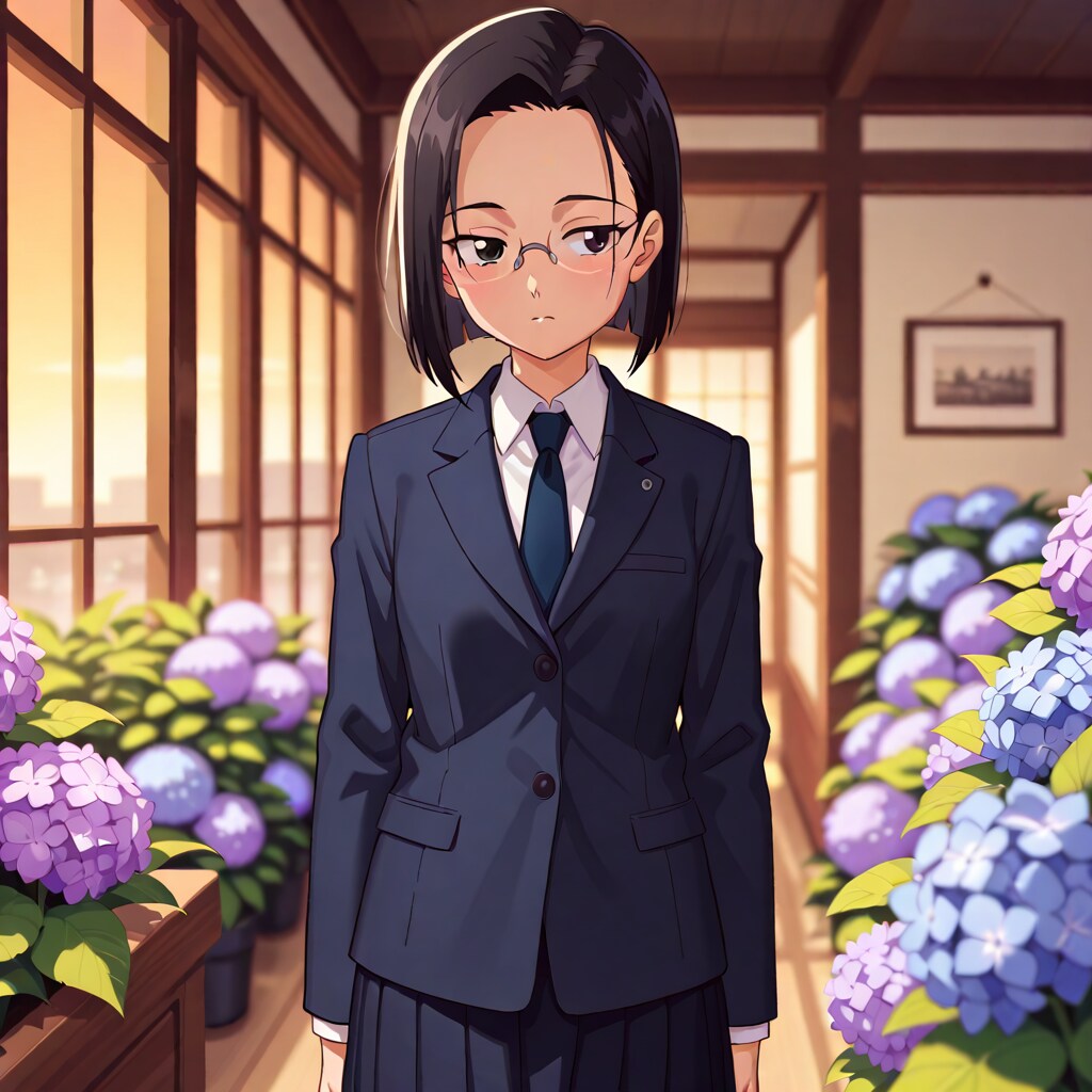 眼鏡さん　紫陽花
