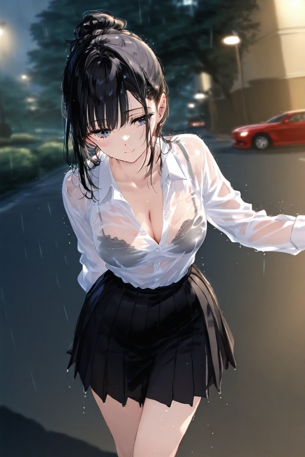 雨と車