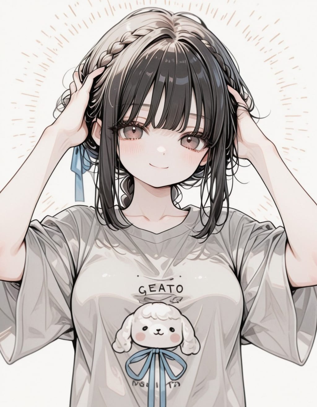 編み込みヘアの子