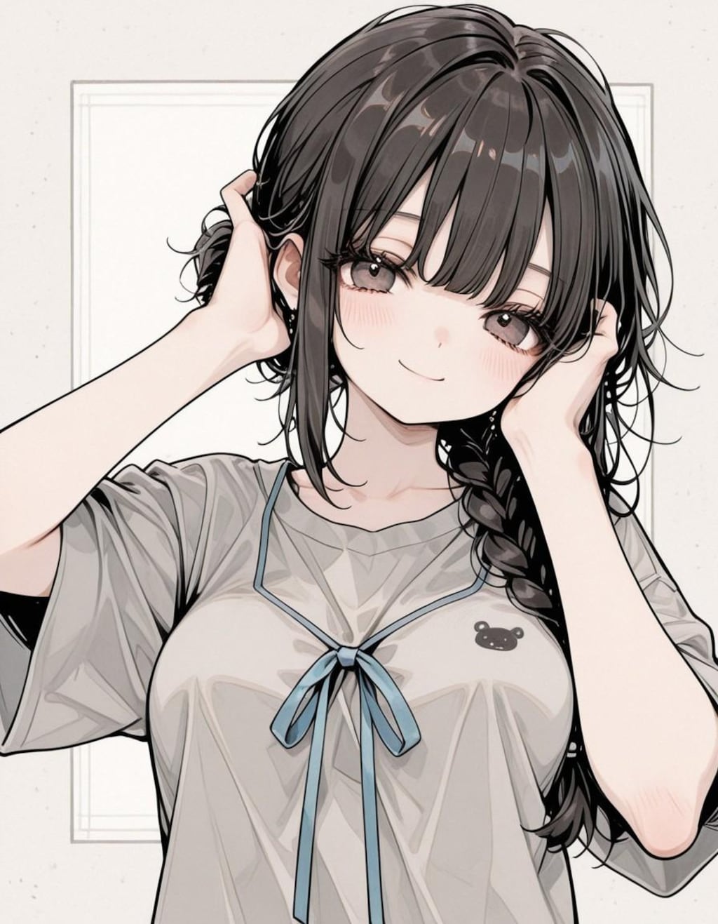 編み込みヘアの子