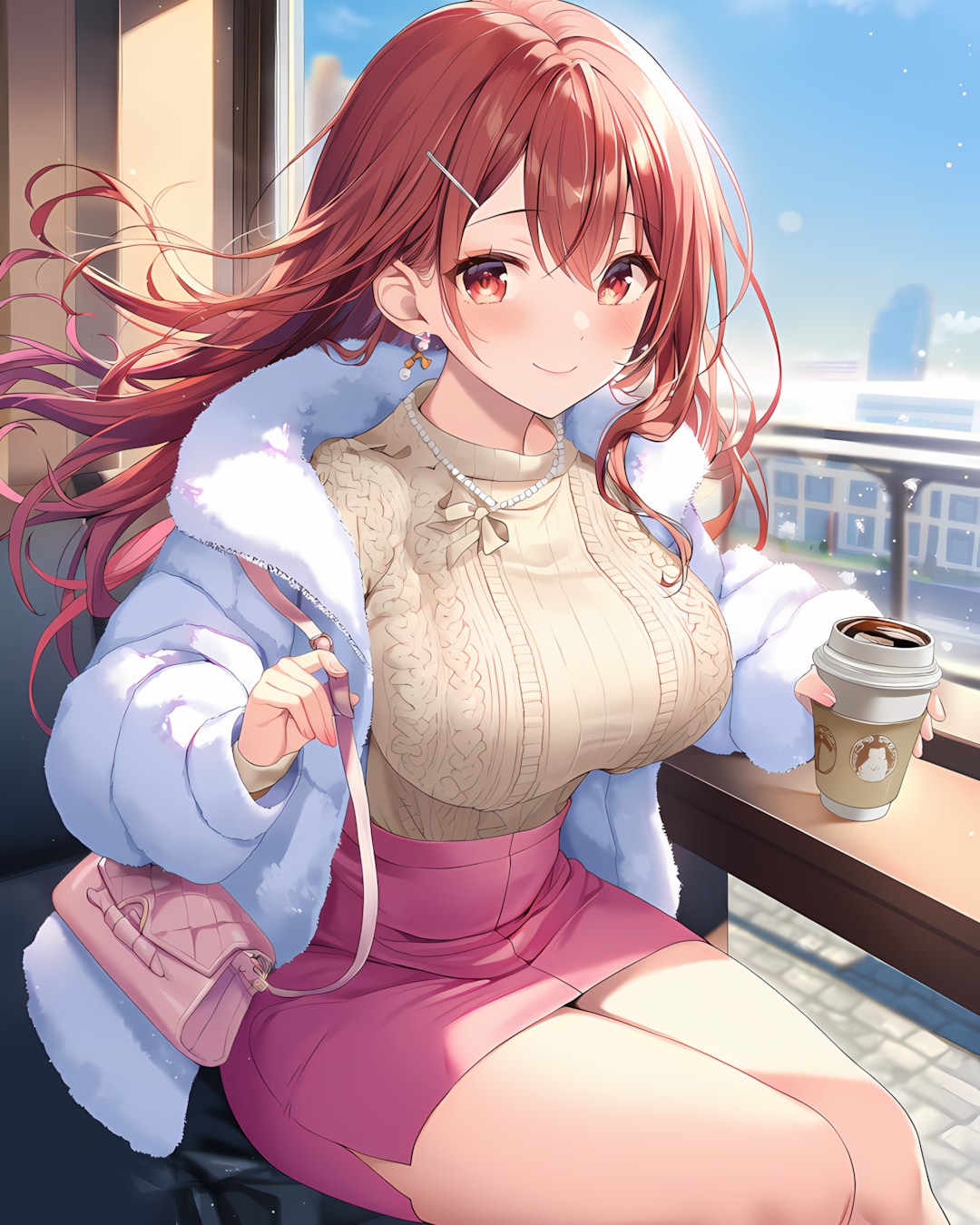 ☕️カフェモーニングの甘コーデ♡ | の人気AIイラスト・グラビア