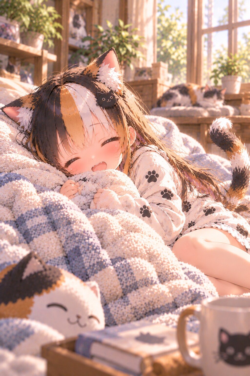 小春、あったかいお布団を知る🐾☀️ | の人気AIイラスト・グラビア