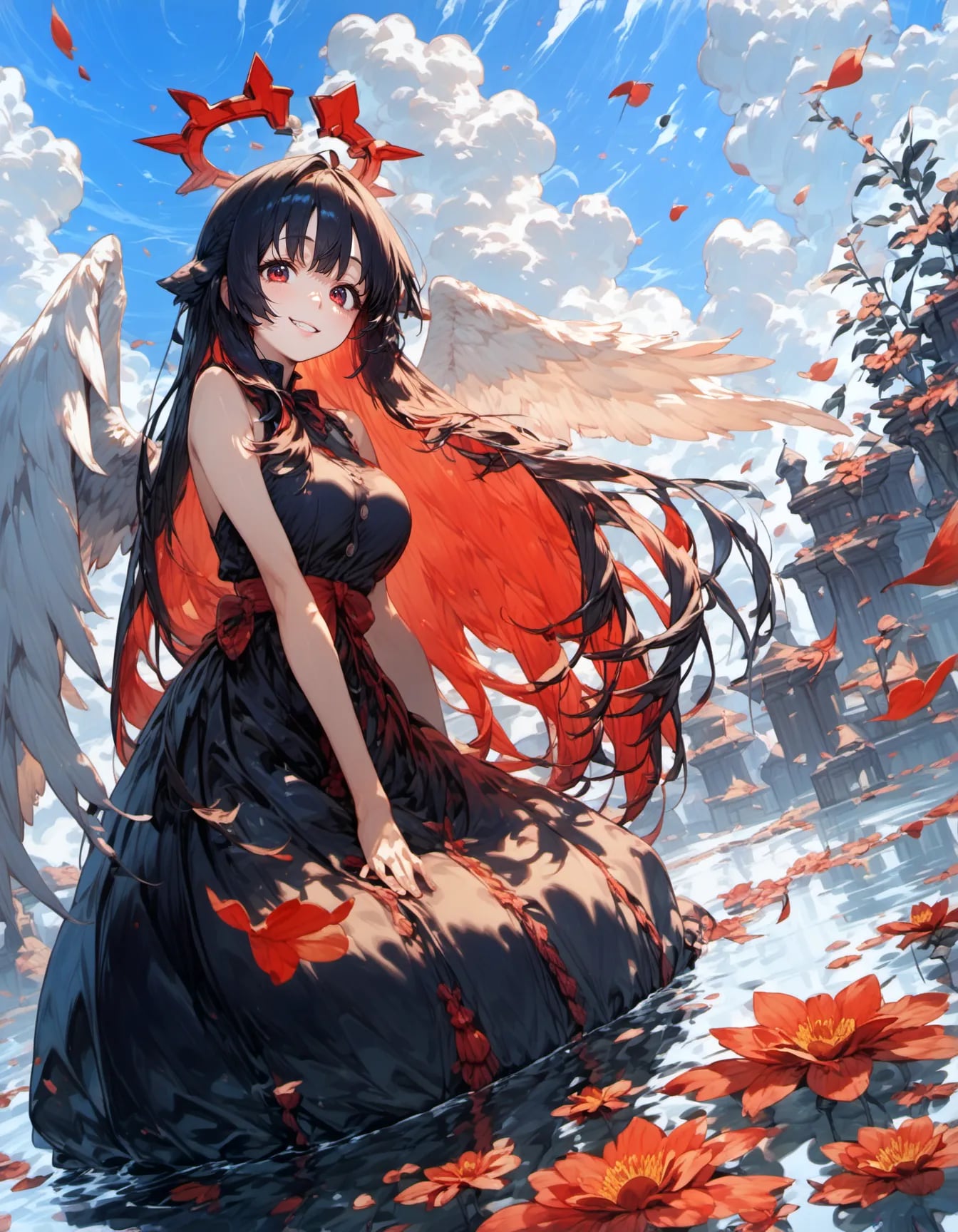 Fallen Petals of the Divine | の人気AIイラスト・グラビア