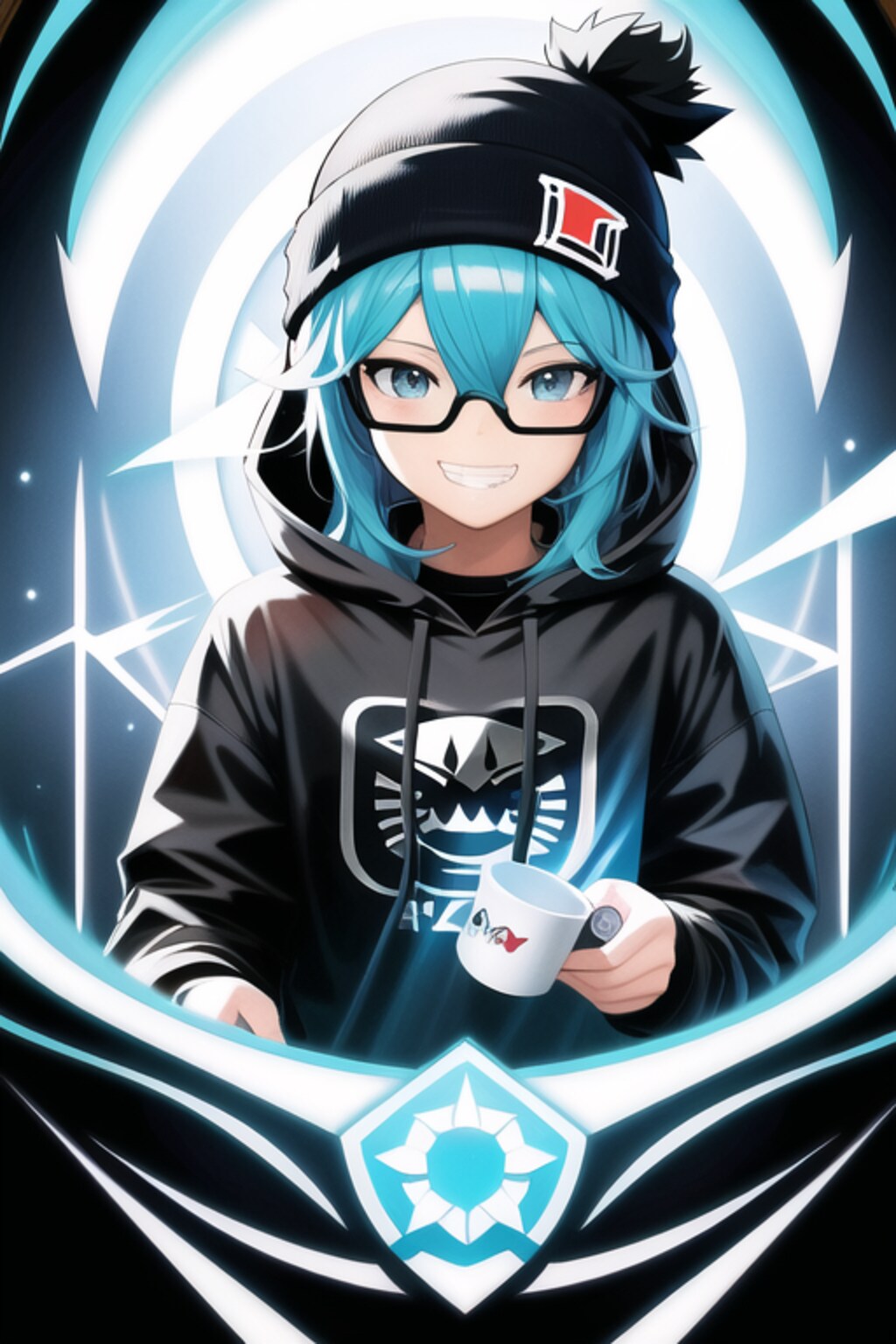 スマイリーニット帽系女子