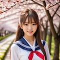桜並木とセーラー服 7枚目