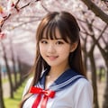桜並木とセーラー服 10枚目