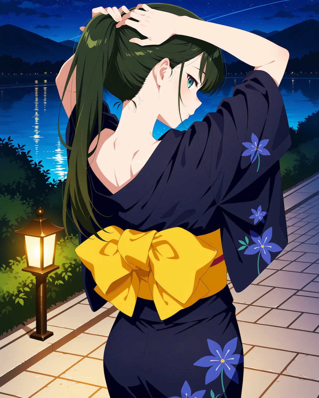 髪をまとめてる時