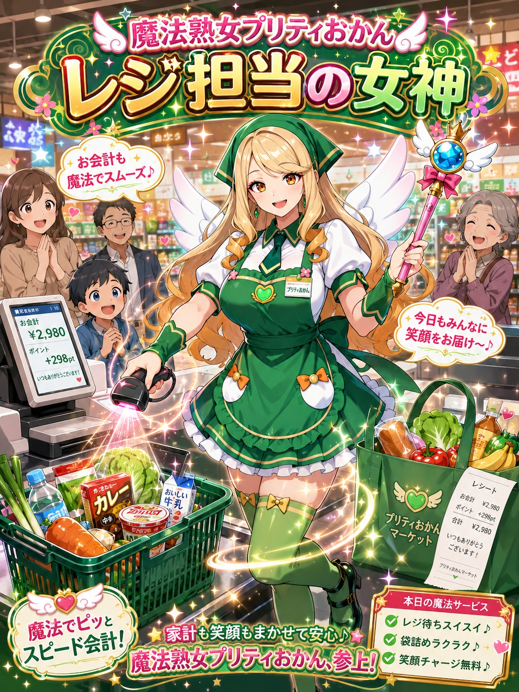 スーパーちちぷいでパートする魔法熟女プリティおかん
