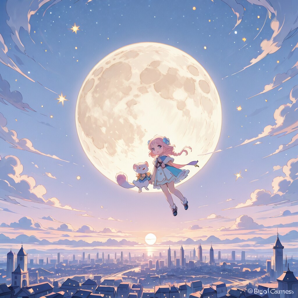 月夜と少女 | の人気AIイラスト・グラビア