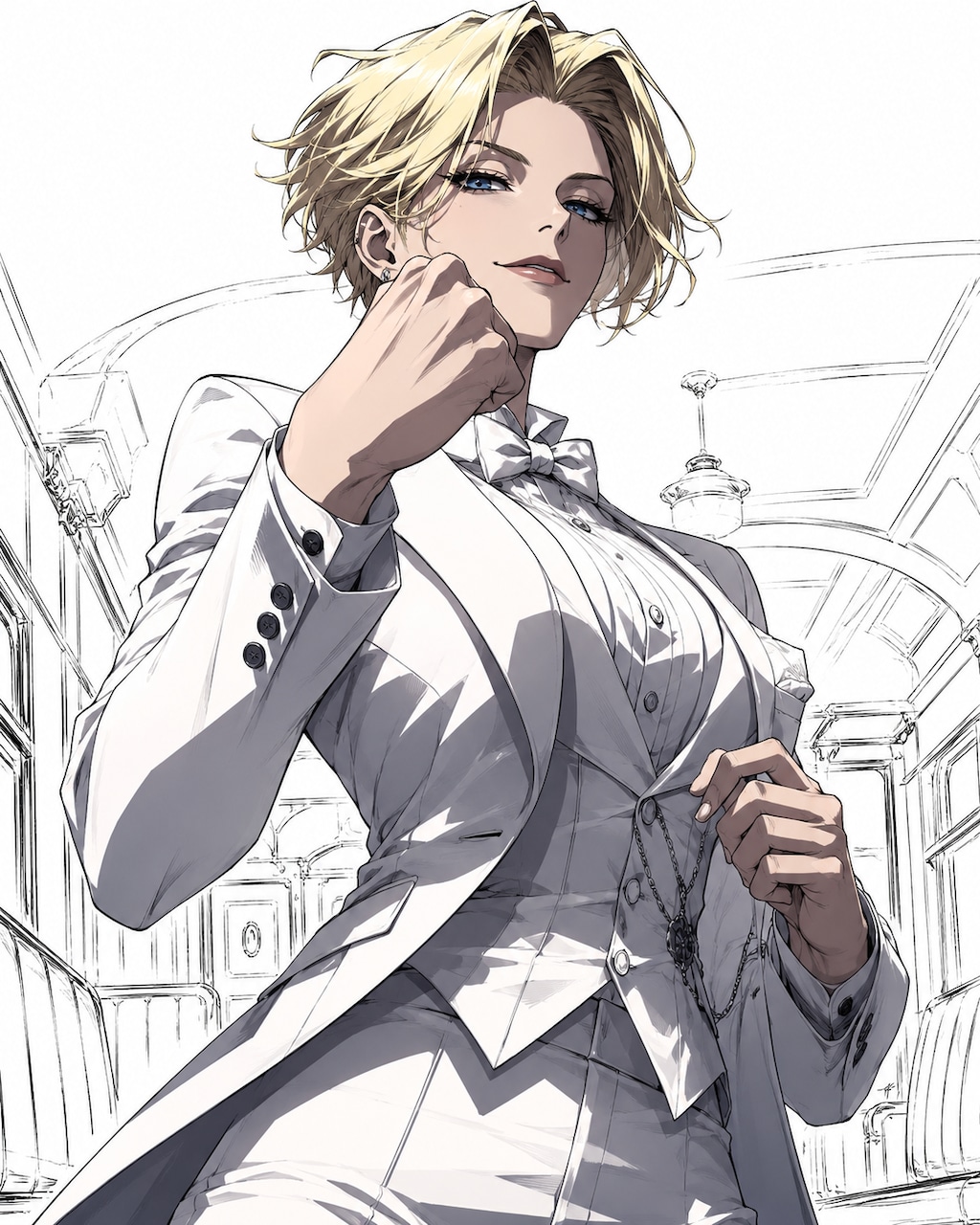 白服を着た悪役