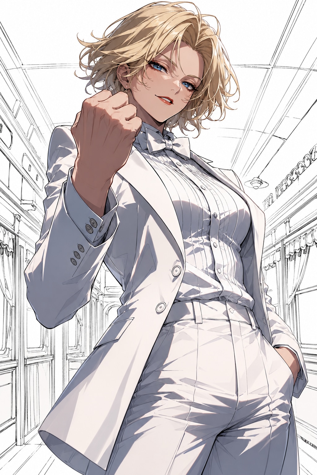 白服を着た悪役