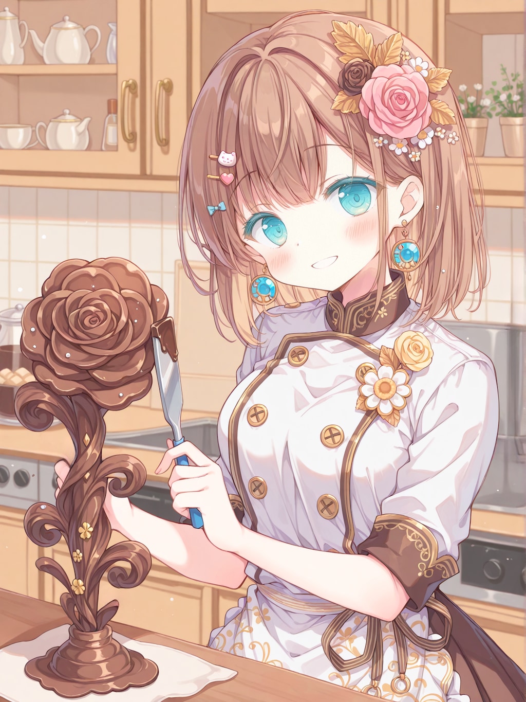 チョコレート細工の薔薇