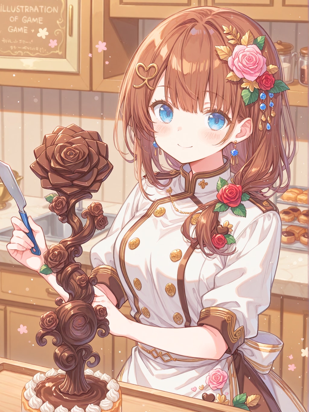 チョコレート細工の薔薇
