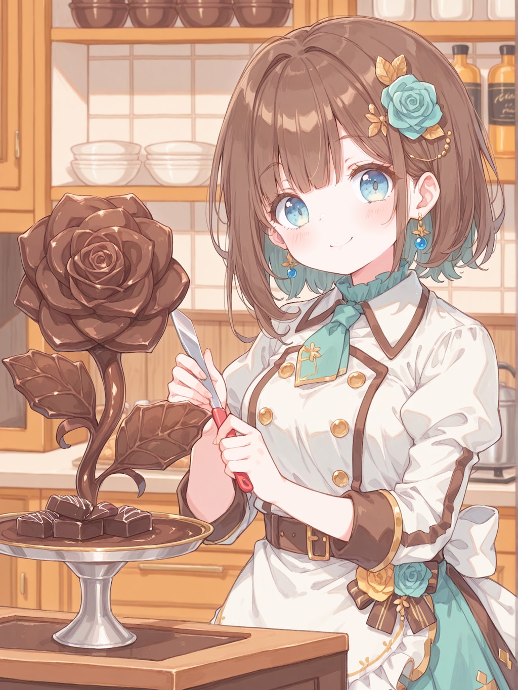 チョコレート細工の薔薇