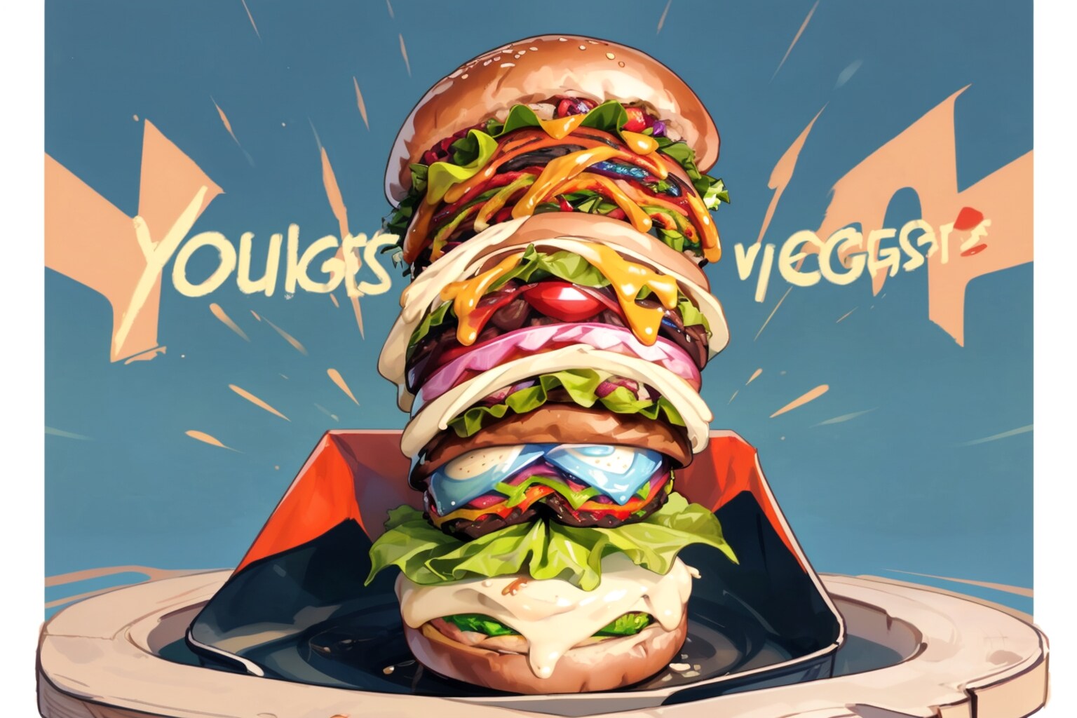 焼きそばバーガー | の人気AIイラスト・グラビア